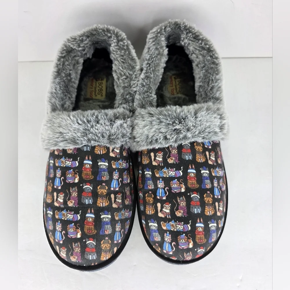 Skechers BOBS Too Cozy Cat Ages Slippers Colorful Cats Multicolor Women’s Size 8 - Picture 5 of 15